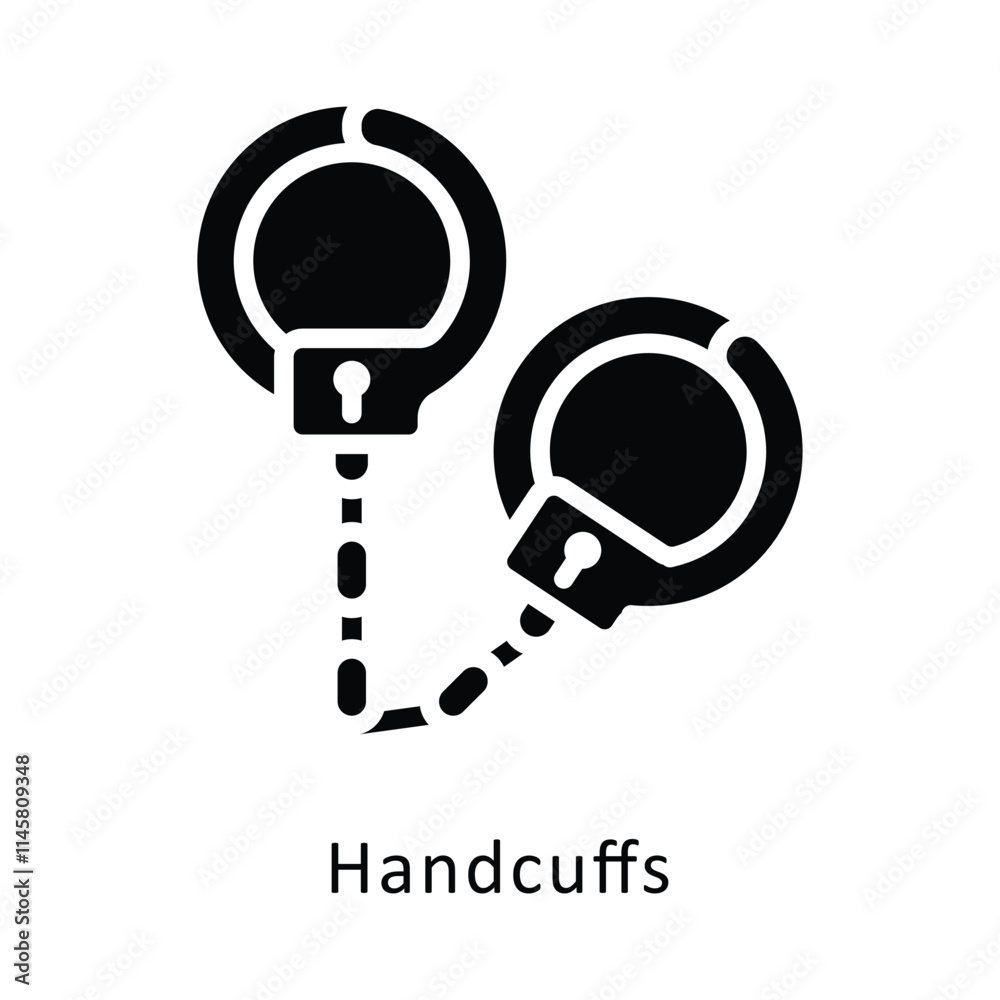 Handcuffs Vector Gylph Icon. Eps 10 file Handcuffs Vector Gylph Icon. Eps 10 file