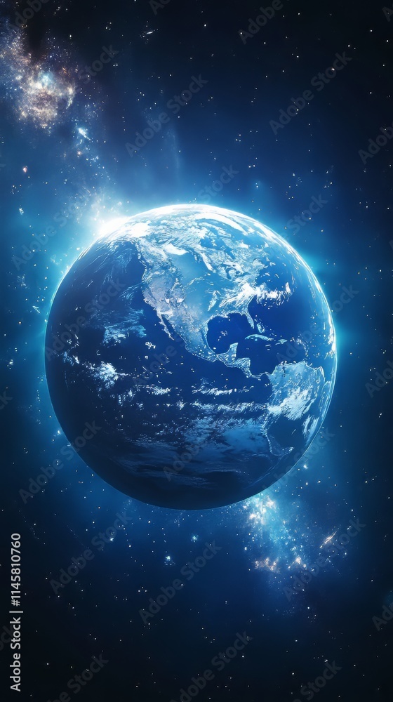 Obraz premium View of universe with stars and amazing colorful and deep blue dark. space background. Ultra realistic. Photorealistic