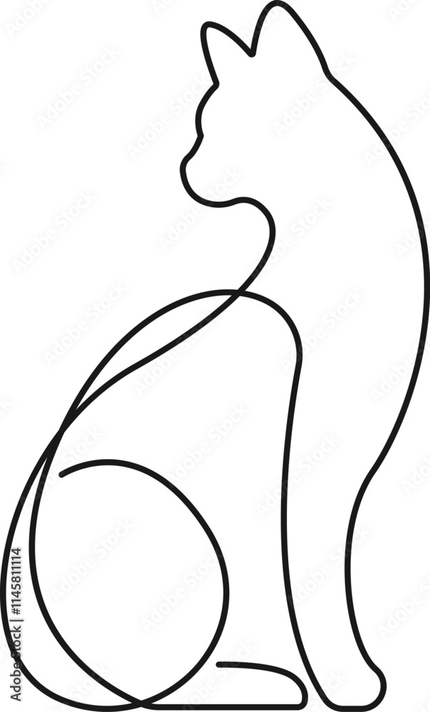 Cat Continuous Line Art Drawing. Cute Cat Simple Line Art Vector Illustration. Minimalist Trendy Contemporary Design Perfect for Wall Art, Prints, Social Media, Posters, Invitations, Branding Design. Cat Continuous Line Art Drawing. Cute Cat Simple Line Art Vector Illustration. Minimalist Trendy Contemporary Design Perfect for Wall Art, Prints, Social Media, Posters, Invitations, Branding Design.