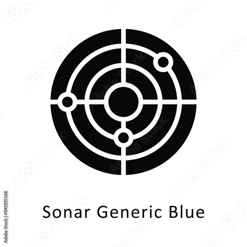 Sonar Generic Blue Vector Gylph Icon. Eps 10 file 