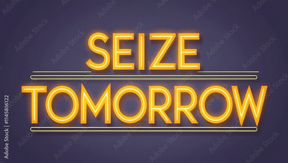 Seize Tomorrow Neon Sign Inspirational Message Seize Tomorrow Neon Sign Inspirational Message