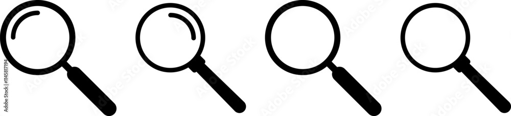 Search icon. Magnifying glass, loupe or magnifier sign vector. Search icon. Magnifying glass, loupe or magnifier sign vector.