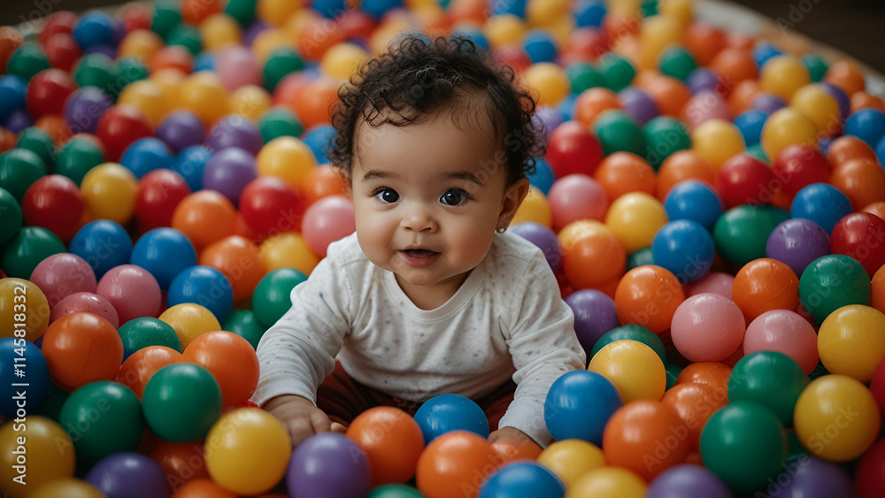 Obraz premium child playing with balls