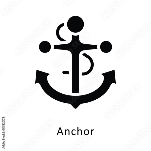 Anchor Vector Gylph Icon. Eps 10 file 