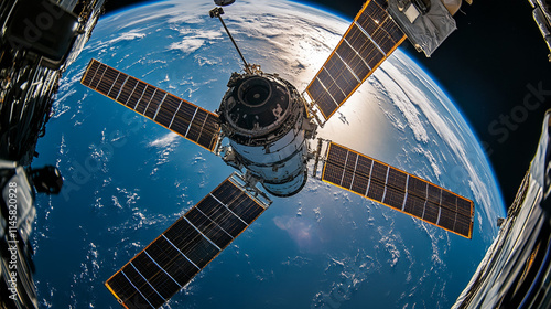 Space Solar Power Satellite, Fisheye Lens, Earth, Orbit, Technology