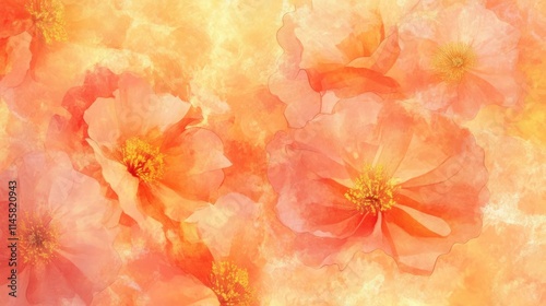 Elegant Rosy Marigold Floral Petals Background in Soft Orange and Peach Hues for a Beautiful Floral Design or Decoration