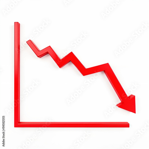 red arrow graph descending chart