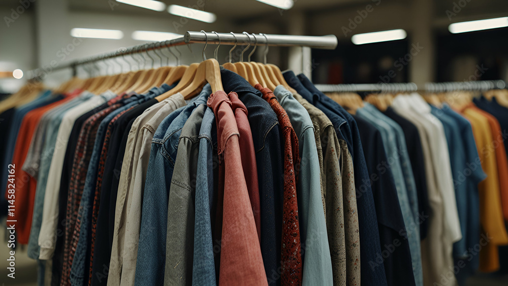 Clothing store rows of good brand clothing at a discount
Clothing store rows of good brand clothing at a discount
