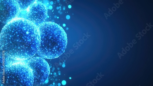 Wallpaper Mural Blue starry decorative spheres on a dark background creating a festive atmosphere with space for text and design elements. Torontodigital.ca