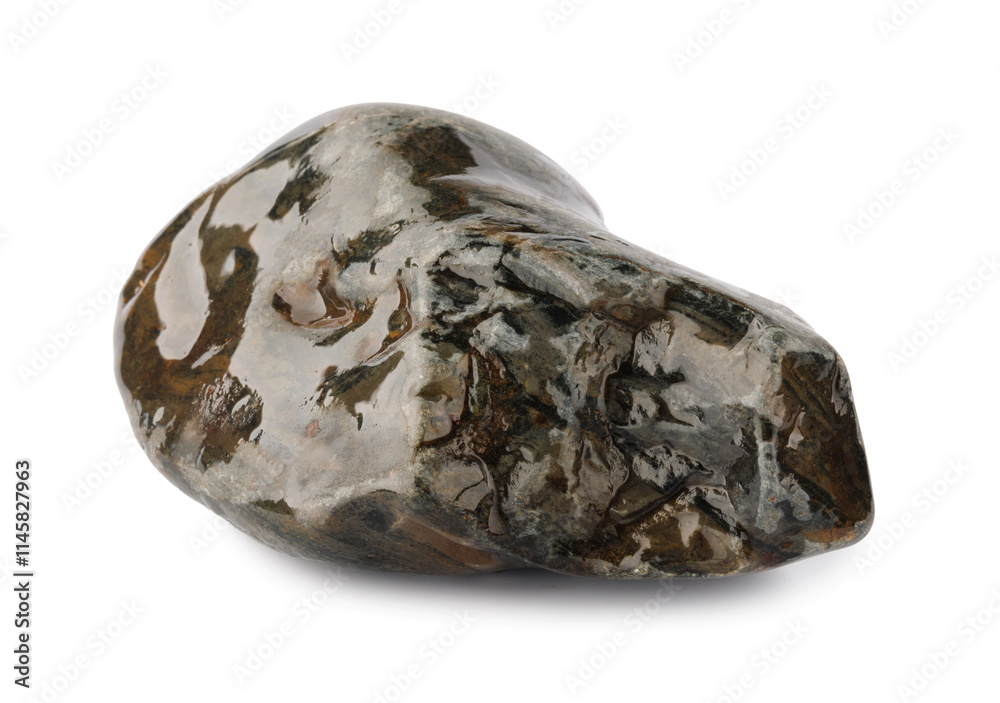 Wet rounded stone, pebble, cobblestone, isolated on a white background. Wet rounded stone, pebble, cobblestone, isolated on a white background.