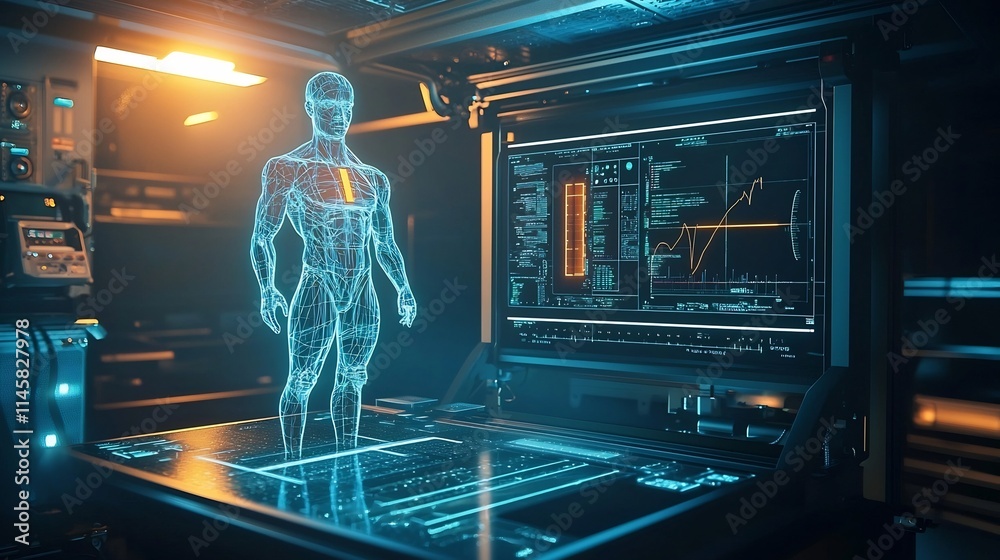Futuristic 3D Printer Fabricating Highly Detailed Figurine with Progress Bar on Interface Futuristic 3D Printer Fabricating Highly Detailed Figurine with Progress Bar on Interface