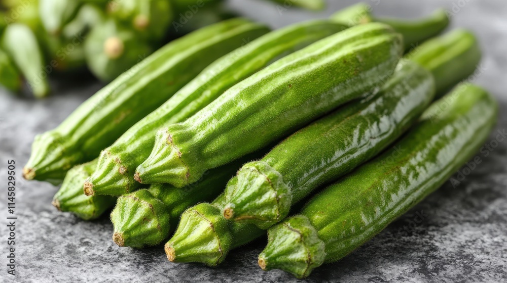 close up of okra isolated on a white background close up of okra isolated on a white background