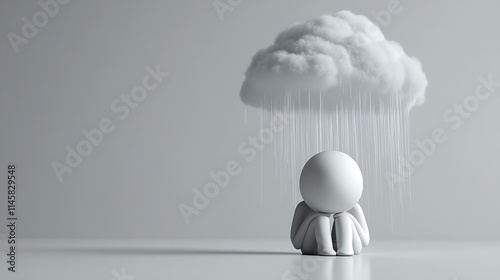 Despairing 3D Stick Figure