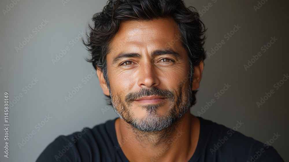 Portrait of a handsome middle-aged man on a minimalistic background Portrait of a handsome middle-aged man on a minimalistic background