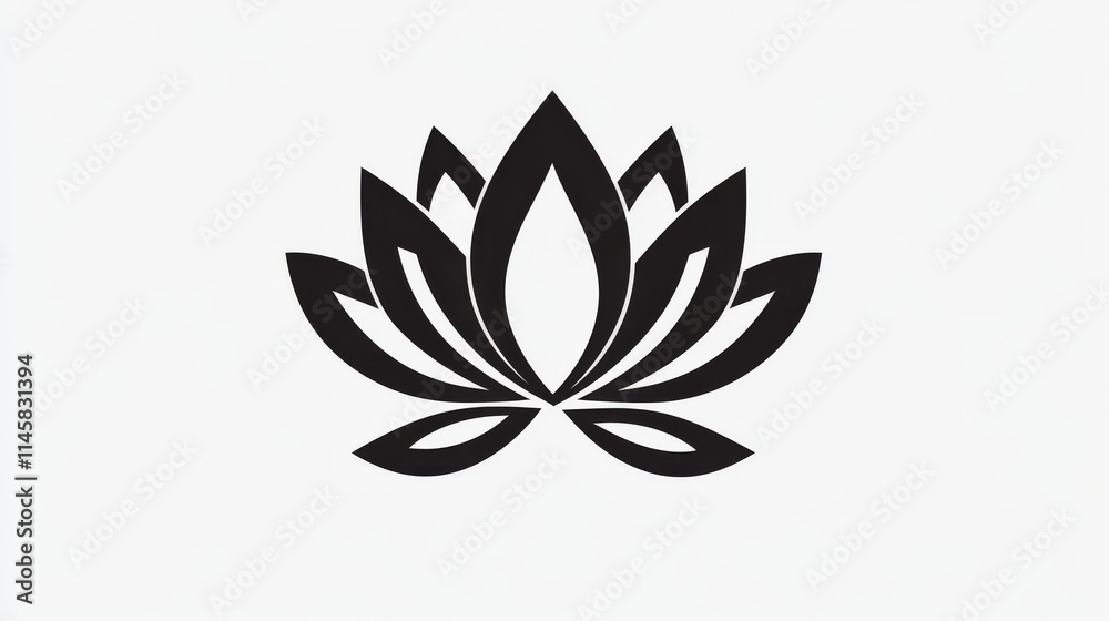 22.A cute, decorative lotus flower icon in black, showcasing a minimalistic silhouette with rounded petals arranged symmetrically. The design has a soft, flowing quality, perfect for logos, 22.A cute, decorative lotus flower icon in black, showcasing a minimalistic silhouette with rounded petals arranged symmetrically. The design has a soft, flowing quality, perfect for logos,
