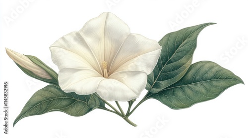 illustration of a datura flower isolated on a white background datura