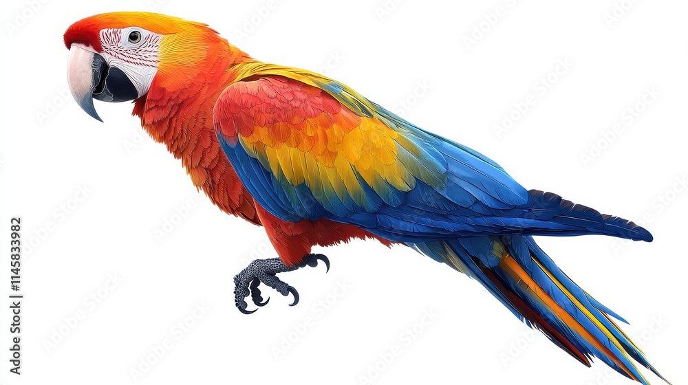Obraz premium illustration of a parrot isolated on a white background parrot