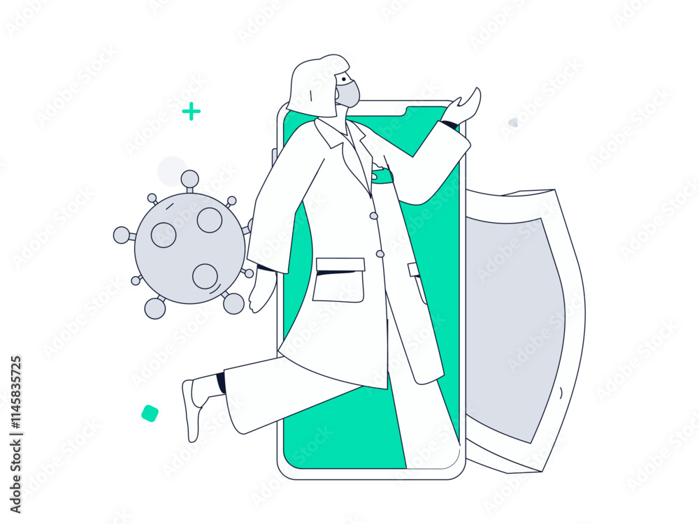 Medical characters fighting the epidemic flat vector concept operation hand drawn illustration
Medical characters fighting the epidemic flat vector concept operation hand drawn illustration