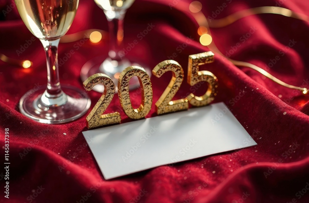 A luxurious New Year scene mockup with A luxurious New Year scene mockup with