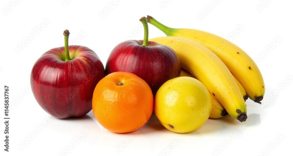 Owoce na białym tle. 