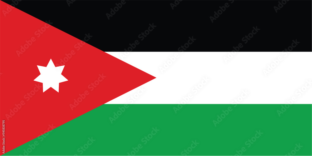 Nationall flag of Jordan Vector illustration
