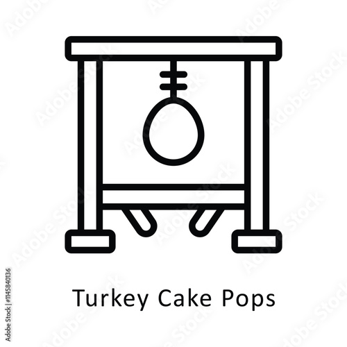 Turkey Cake Pops Vector Outline Icon. Eps 10 file 