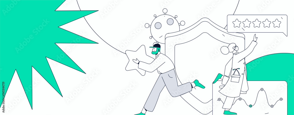 Medical characters fighting the epidemic flat vector concept operation hand drawn illustration
Medical characters fighting the epidemic flat vector concept operation hand drawn illustration