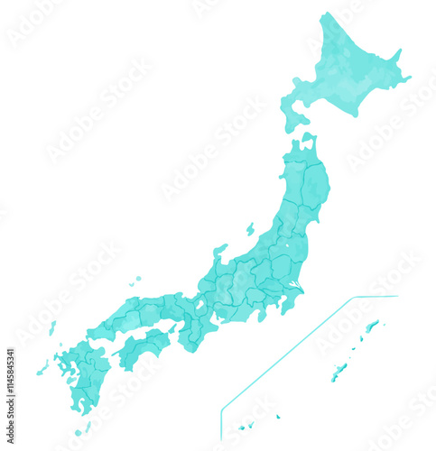 水彩風日本地図　Ai