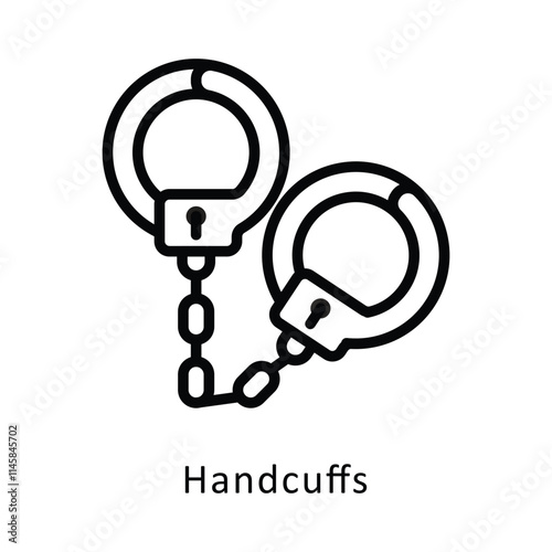 Handcuffs Vector Outline Icon. Eps 10 file 