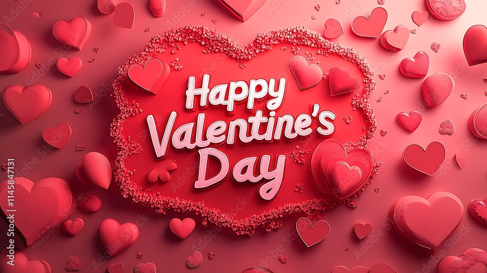 Romantic 3D paper cut text Romantic 3D paper cut text