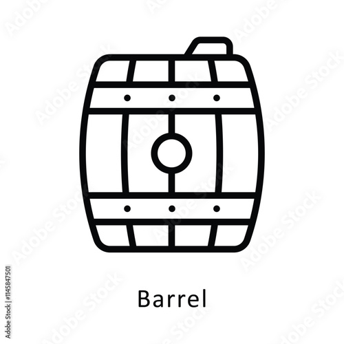 Barrel Vector Outline Icon. Eps 10 file 