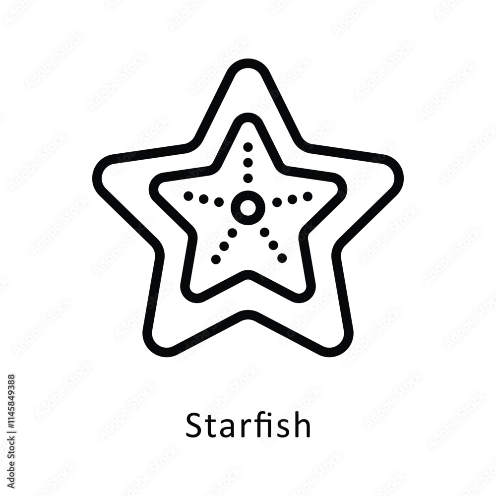 Starfish Vector Outline Icon. Eps 10 file Starfish Vector Outline Icon. Eps 10 file