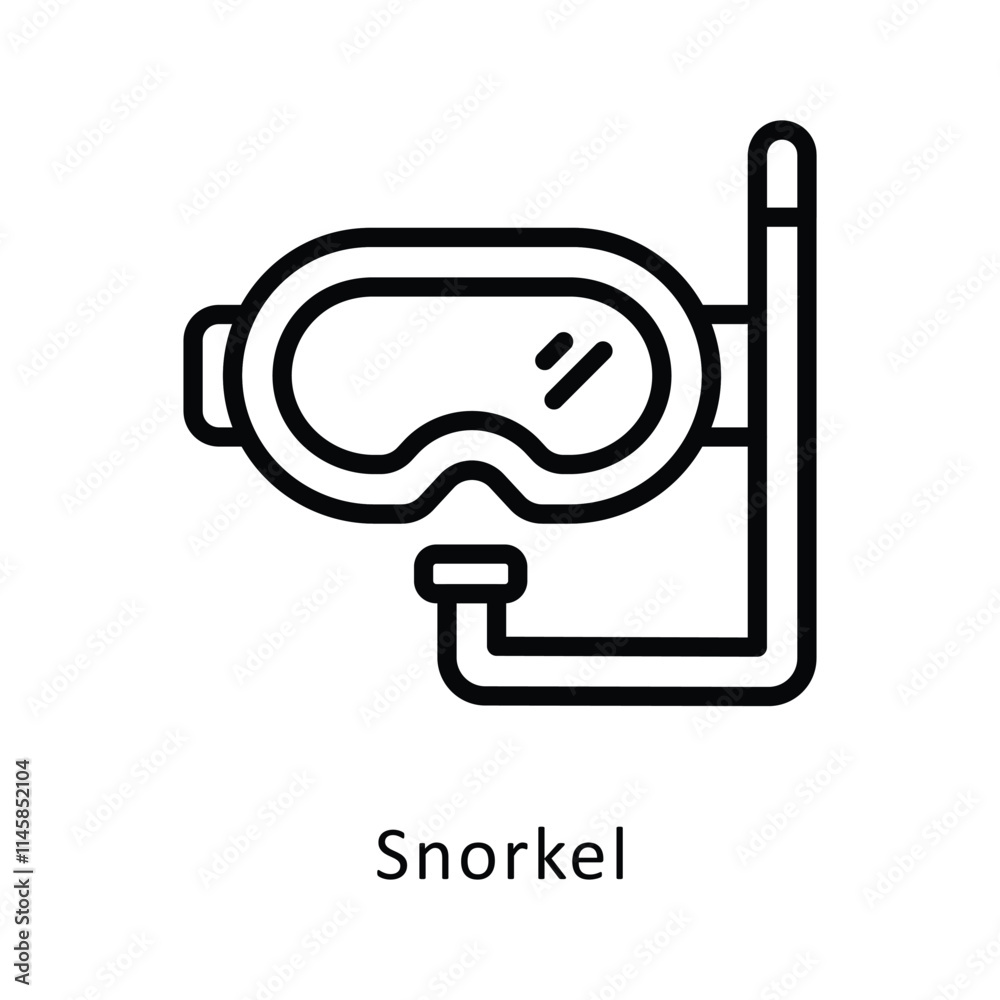 Snorkel Vector Outline Icon. Eps 10 file Snorkel Vector Outline Icon. Eps 10 file