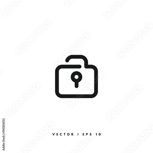 Unlock Icon. Editable Stroke