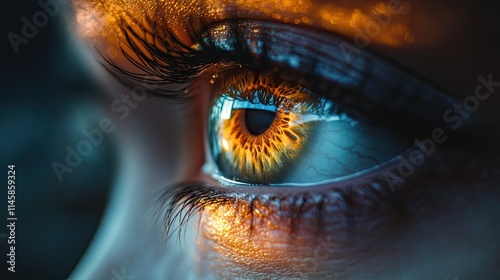 Eye representing the use of AI and automation in business, symbolizing the intersection of AI technologies, digital solutions, and the future of automated decision-making processes. photo