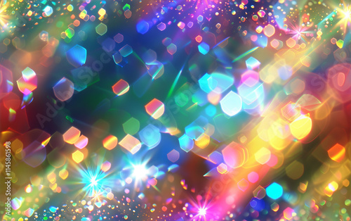 Colorful Abstract Light Prism Refractions and Flares
