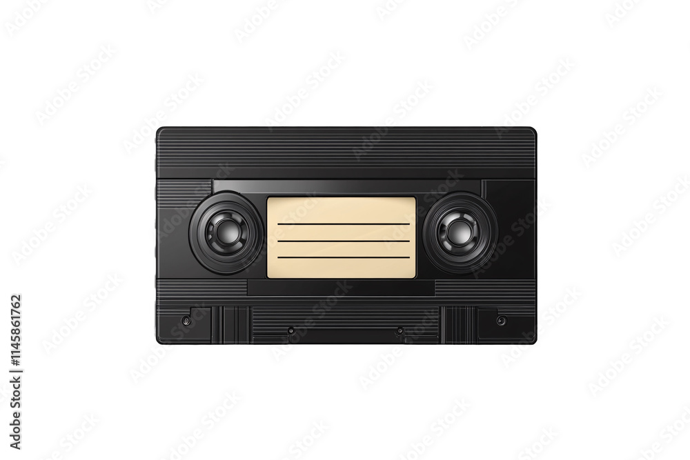 Fototapeta premium Retro cassette tape isolated on transparent background.