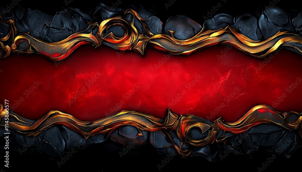 Abstract Red Background with Gold and Black Accents Abstract Red Background with Gold and Black Accents