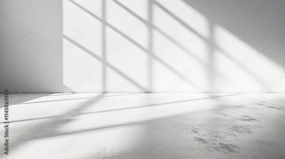 Bright white office background with shadows creating modern aesthetic Bright white office background with shadows creating modern aesthetic