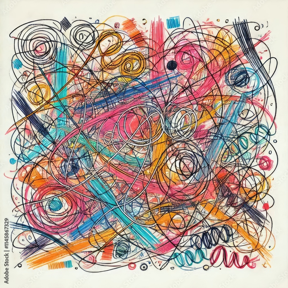 Vibrant Abstract Geometric Composition with Dynamic Shapes and Bold Colors with Generative AI. Vibrant Abstract Geometric Composition with Dynamic Shapes and Bold Colors with Generative AI.