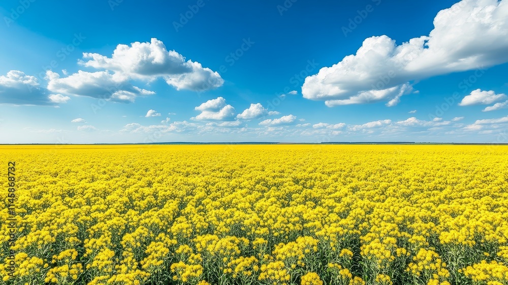 Obraz premium Vibrant canola field showcasing the beauty of Brassica napus flowers a stunning landscape of canola blooms stretching as far as the eye can see, perfect for nature enthusiasts and photographers alike.