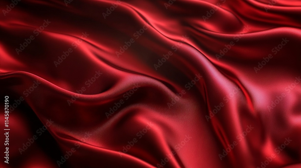 A close-up view of flowing red satin fabric showcasing its texture and sheen. A close-up view of flowing red satin fabric showcasing its texture and sheen.