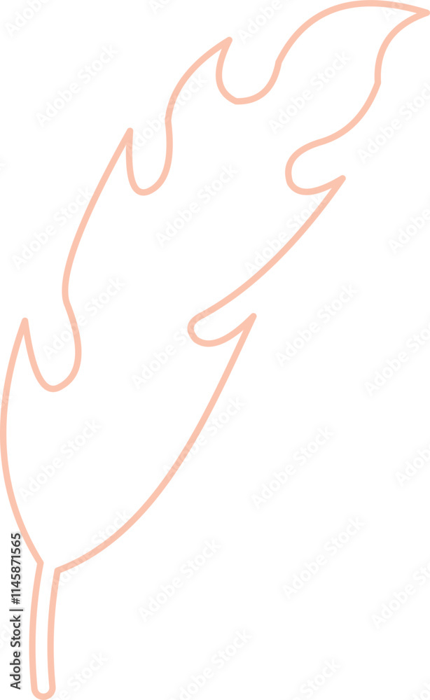 Abstract Plant And Leaves Element Outline Abstract Plant And Leaves Element Outline