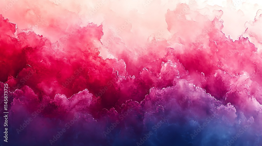 Fototapeta premium Abstract vibrant pink, red, and blue cloud formation.