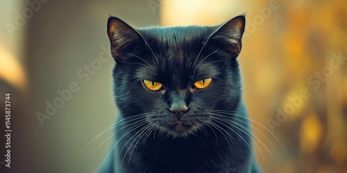 A black cat displays a displeased expression as it turns around, showcasing its unique personality and mood. This black cat s behavior captures the essence of feline disdain in a charming way.