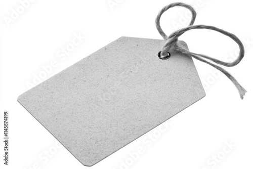 Blank grey tag on a white background