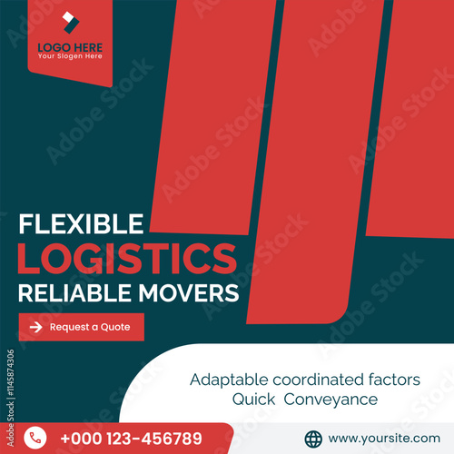 Delivery Services  Logistic Solution Social Media Post Instagram Template