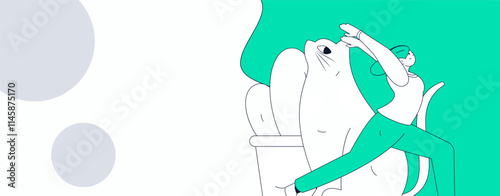 Practicing yoga, physical and mental health, flat vector character concept, operation hand drawn illustration
