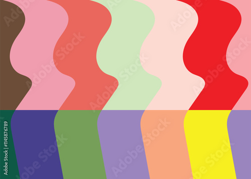 Aesthetic geometric seamless pattern . Modern art .Abstract wavy lines composition
