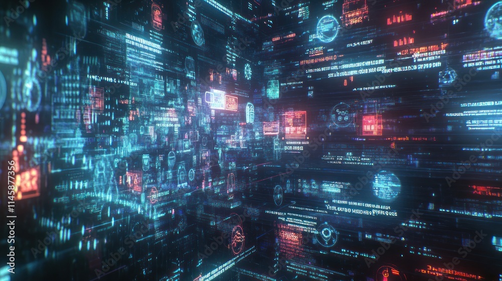 Abstract blue futuristic data stream digital tunnel. Abstract blue futuristic data stream digital tunnel.